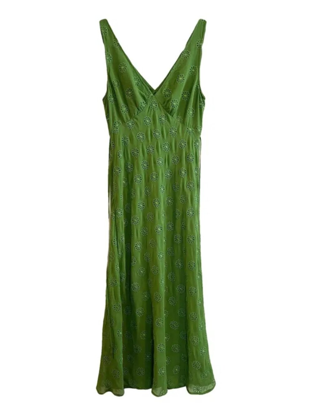 Realisation Par -- Green Silk Midi Dress